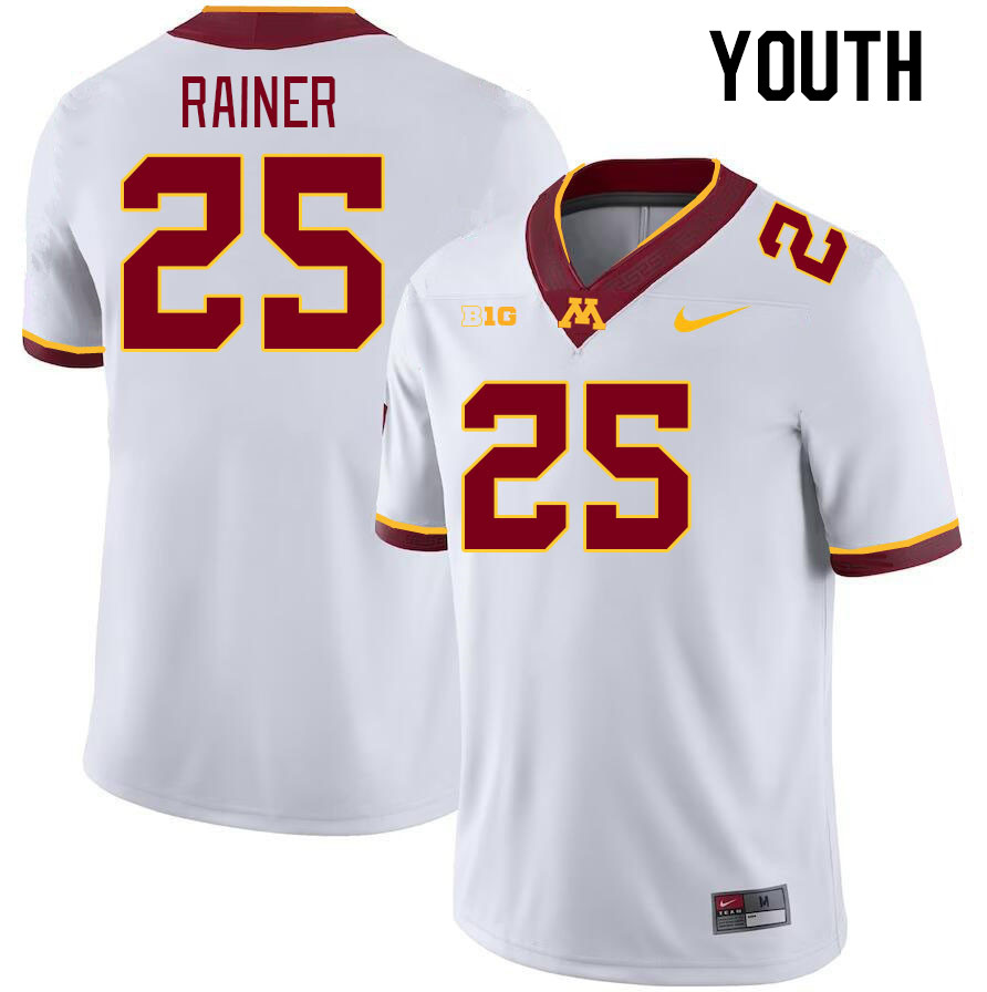 Youth #25 Zahir Rainer Minnesota Golden Gophers College Football Jerseys Stitched-White